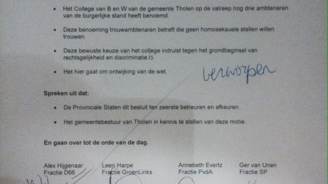 Motie D66 GL PvdA SP trouwambtenaar - VERWORPEN.jpg