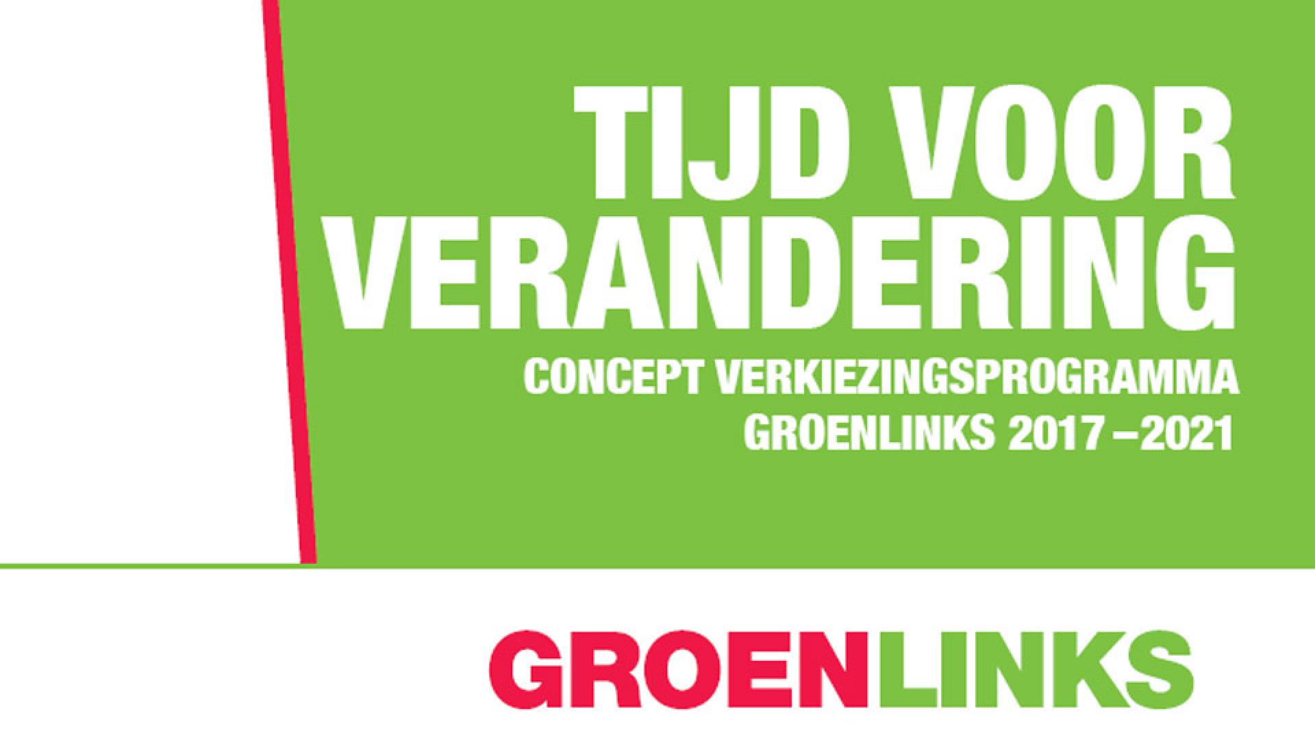 Kaft concept Verkiezingsprogramma GroenLinks - sept. 2016
