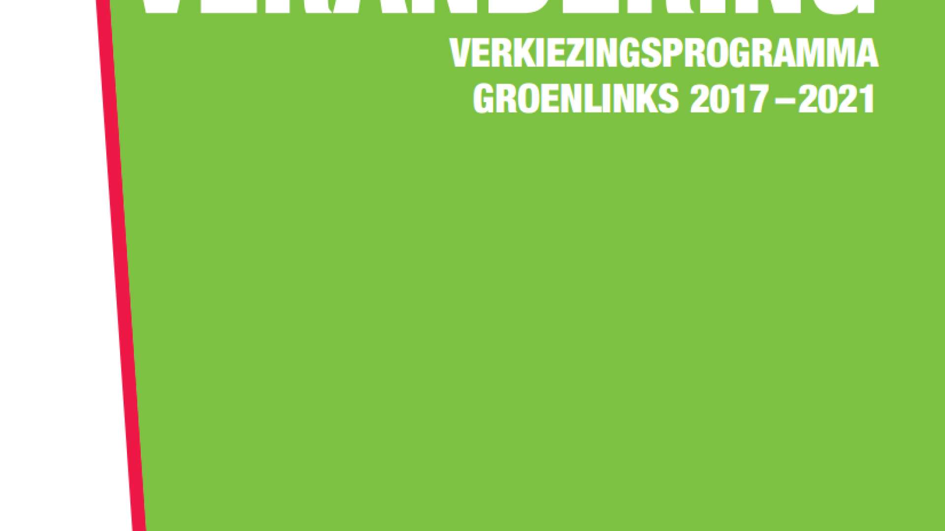Voorkant verkiezingsprogramma 2017-2021